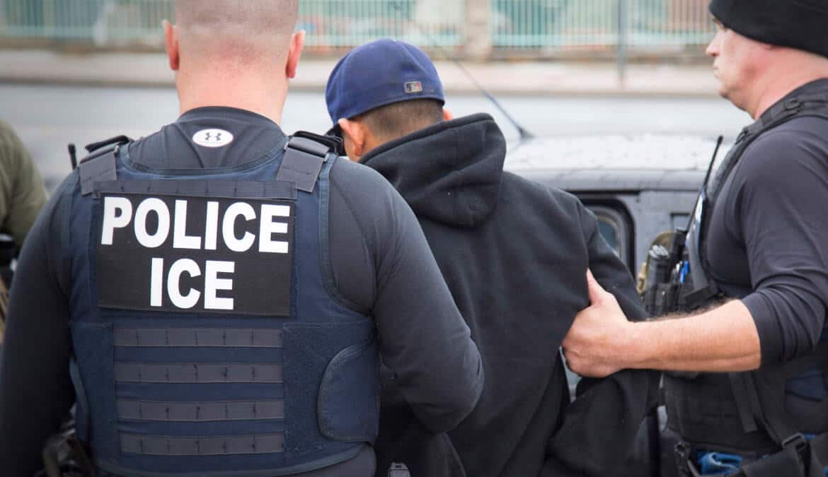 Immigration and Customs Enforcement officers make an arrest in Texas