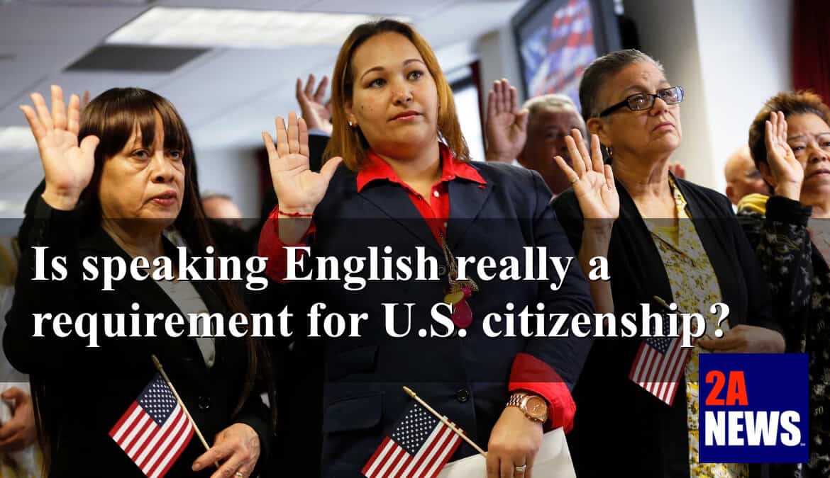 Immigrants take the oath of citizenship during a naturalization ceremony in New York